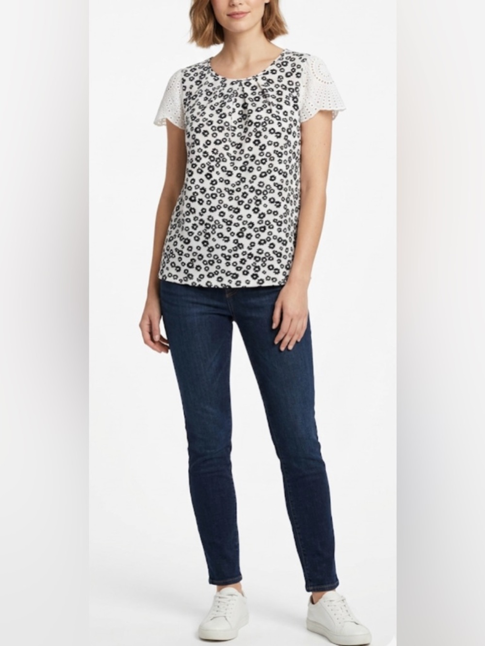 Melloday Top Women’s Size Medium Black & White